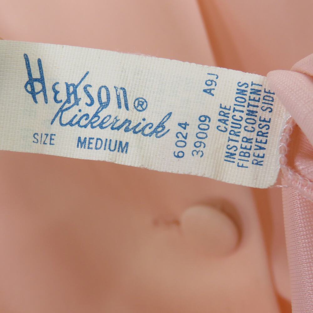 1970s Henson Kickernick Pink Vintage Nightgown Button Front Floral Medium - Picture 4 of 5